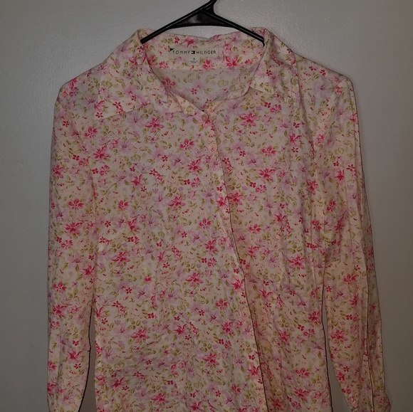 Tommy Hilfiger Button Down Floral Shirt Size 8 - Picture 1 of 3